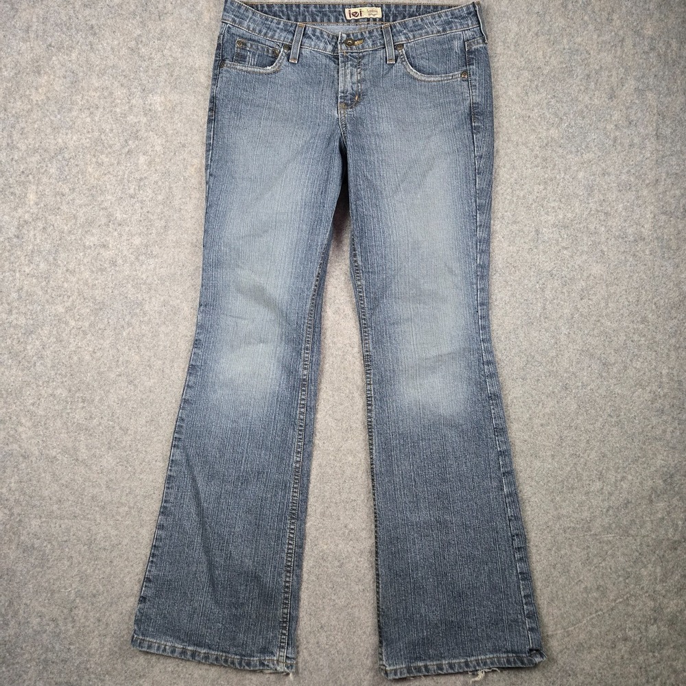Vintage Lei Flare Jeans Womens 32x33 Blue Low Rise Sophia Hiphugger Dark Wash